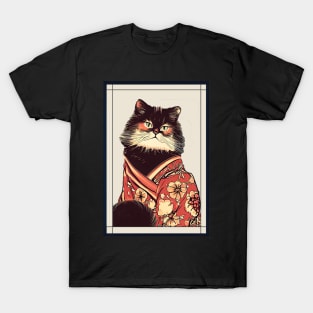 Persian cat Japanese with kimono vintage T-Shirt